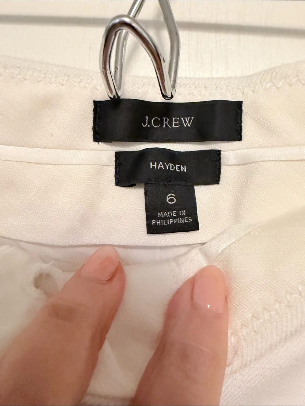 J. Crew White Hayden Trousers